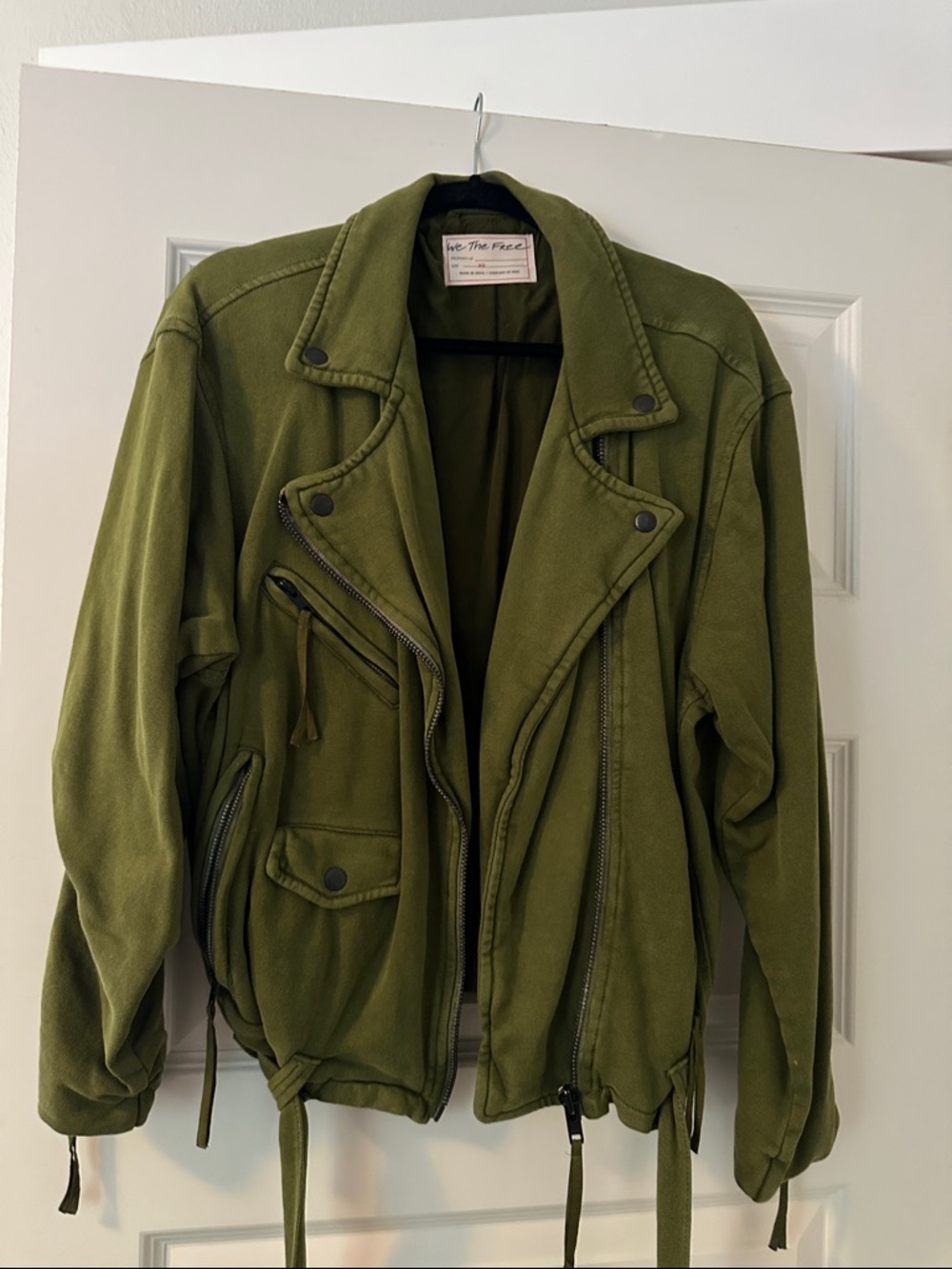 We The Free Olive Green Utility Moto Jacket